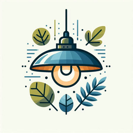 Lamp in flat linear style. Modern vector illustration for your design.のイラスト素材