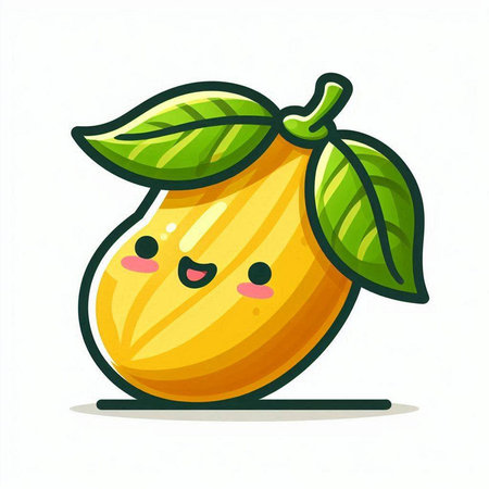 Cute lemon fruit character isolated on white background. Vector illustration.のイラスト素材