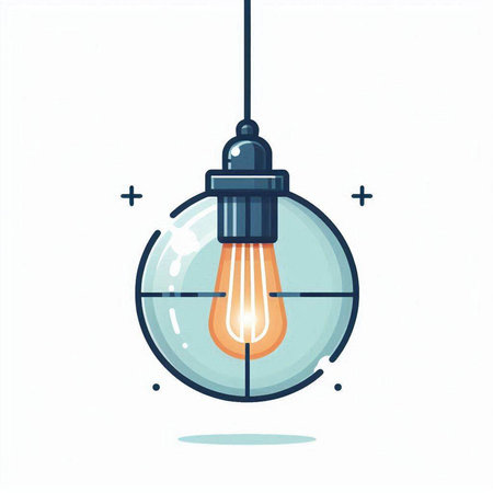 Illustration of a lightbulb. Idea concept. Vector illustration.のイラスト素材