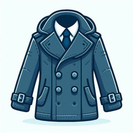 Men's coat on a white background. Vector illustration in cartoon style.のイラスト素材