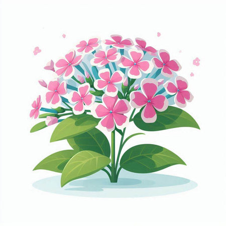 Beautiful hydrangea flowers on white background. Vector illustration.のイラスト素材