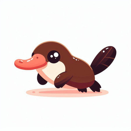 Cute cartoon duck. Vector illustration isolated on a white background.のイラスト素材