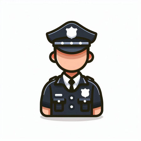 Policeman Policeman Cartoon Mascot Character Vector Illustrationのイラスト素材