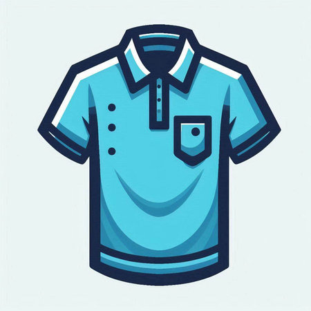 blue polo shirt, vector illustration, eps10, no transparencyのイラスト素材