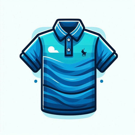 Blue polo shirt isolated on a white background. Vector illustration.のイラスト素材