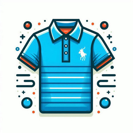 Blue polo shirt icon isolated on white background. Vector illustration.のイラスト素材