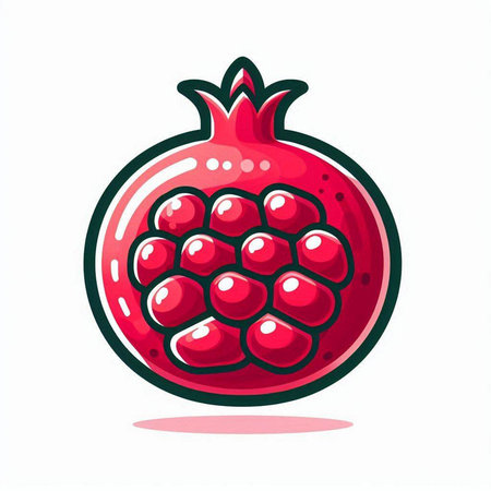Pomegranate fruit. Vector illustration of a pomegranate.のイラスト素材