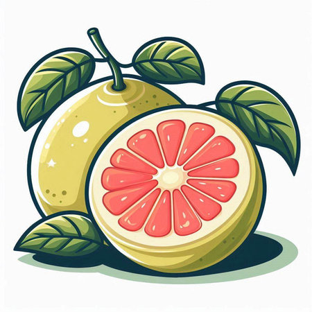 Grapefruit on a white background. Vector illustration. Eps 10のイラスト素材