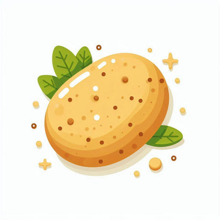 Potato vector illustration on white background. Vegetarian food icon.のイラスト素材