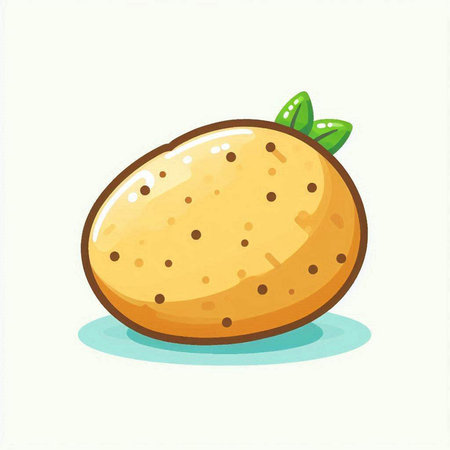 Illustration of a potato on a white background. Vector illustration.のイラスト素材