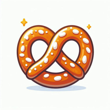 Bavarian pretzel. Cute cartoon style vector illustration.のイラスト素材