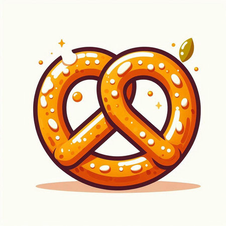 Pretzel vector illustration. Oktoberfest design element.のイラスト素材