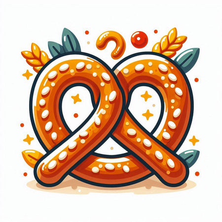 Pretzels with pretzels. Vector cartoon illustration.のイラスト素材