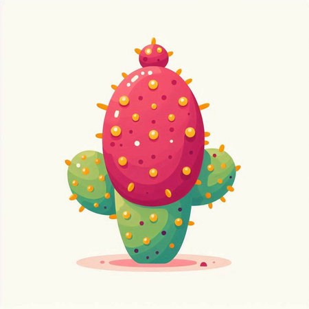 Cartoon cactus. Colorful vector illustration isolated on white background.のイラスト素材