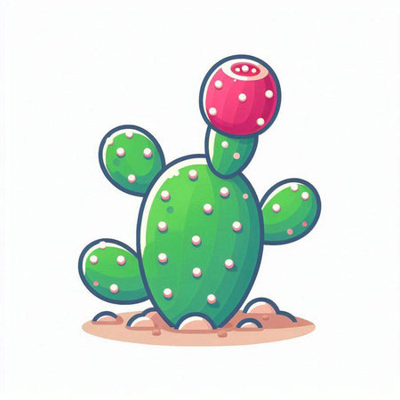 Cactus isolated on white background. Vector illustration in cartoon style.のイラスト素材