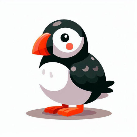 Penguin cartoon vector illustration. Cute cartoon penguin.のイラスト素材