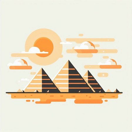 Egyptian pyramids, vector illustration in flat design style. EPS10のイラスト素材