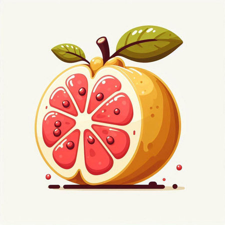 Grapefruit vector illustration isolated on white background. Vector illustration.のイラスト素材