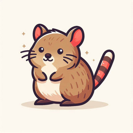 Cute cartoon rat. Vector illustration. Cute mouse character.のイラスト素材
