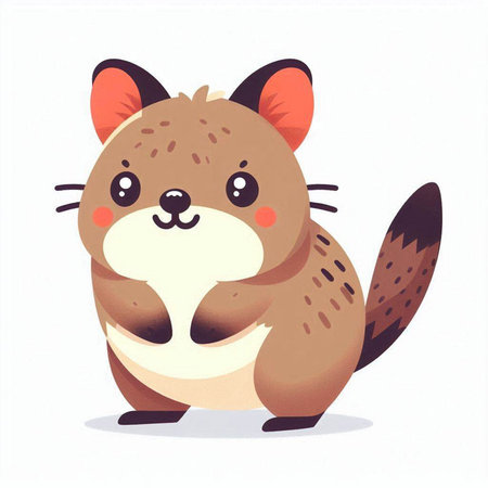 Cute cartoon beaver. Vector illustration isolated on white background.のイラスト素材