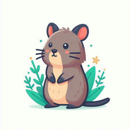 Cute cartoon hamster. Vector illustration isolated on white background.のイラスト素材