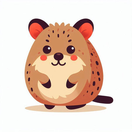 Cute cartoon hamster. Isolated on white background. Vector illustration.のイラスト素材