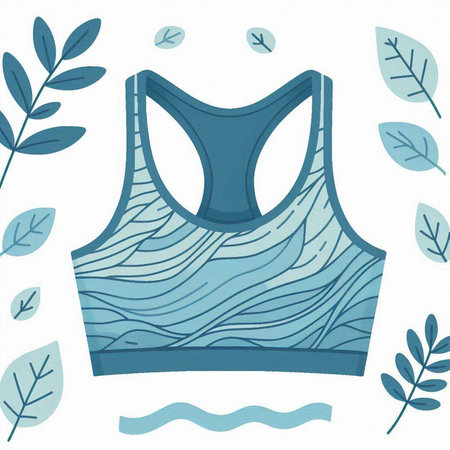 Illustration of a women's top with a pattern of leaves.のイラスト素材