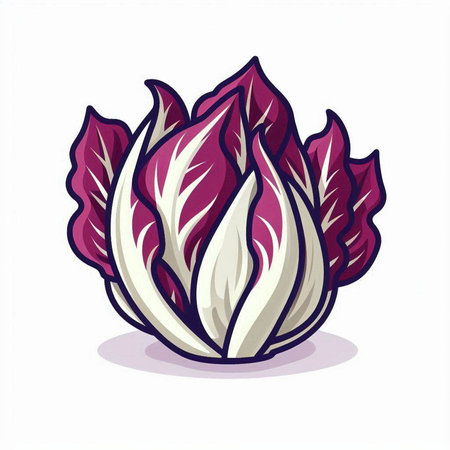 Illustration of a fresh radicchio isolated on a white backgroundのイラスト素材