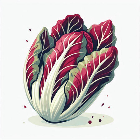 Radicchio (chinese cabbage) isolated on white background.のイラスト素材