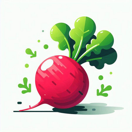 Radish. Vector illustration. Isolated on a white background.のイラスト素材