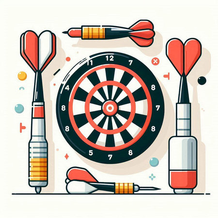 Darts, darts and darts on a white background. Vector illustration.のイラスト素材