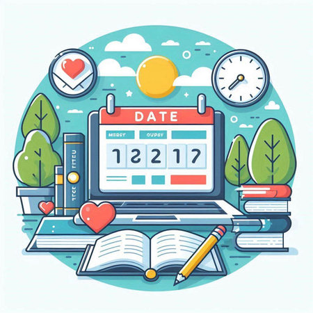 Calendar with date of day of the week. Vector illustration.のイラスト素材
