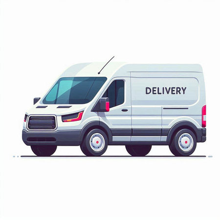 Delivery van. Isolated on a white background. Vector illustration.のイラスト素材