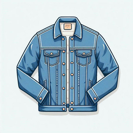 Denim jacket. Denim jacket. Denim jacket. Vector illustrationのイラスト素材