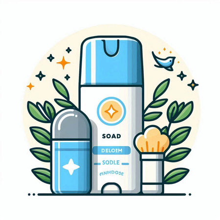 Vector illustration of shampoo and conditioner in flat design style. Laundry concept.のイラスト素材