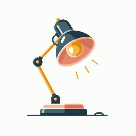 Reading-lamp isolated on white background. Flat style vector illustration.のイラスト素材