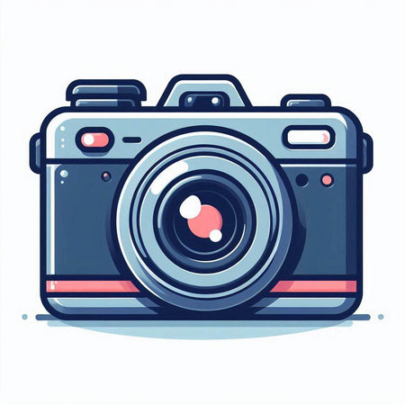 Vector illustration of a camera on a white background. Icon for your designのイラスト素材