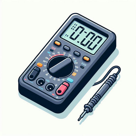 Digital multimeter on white background. Vector illustration. Eps 10.のイラスト素材