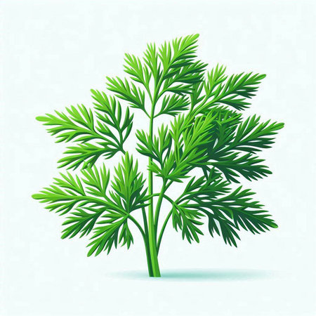 Parsley leaves isolated on white background. Vector illustration for your designのイラスト素材