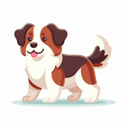 Cute cartoon dog. Vector illustration isolated on a white background.のイラスト素材