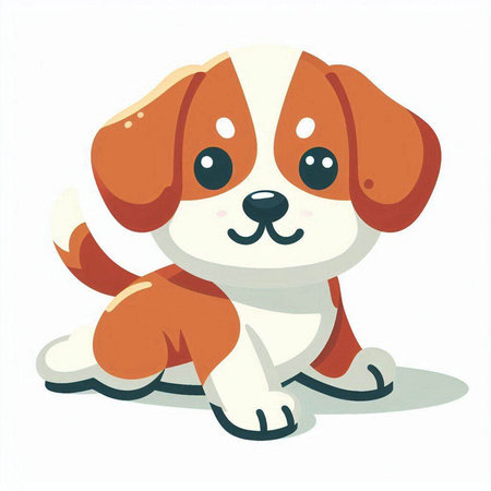 Cute cartoon dog. Vector illustration isolated on a white background.のイラスト素材