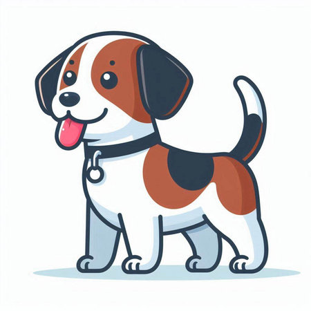 Cute cartoon dog. Vector illustration isolated on a white background.のイラスト素材