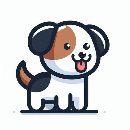 Cute cartoon dog. Vector illustration isolated on a white background.のイラスト素材