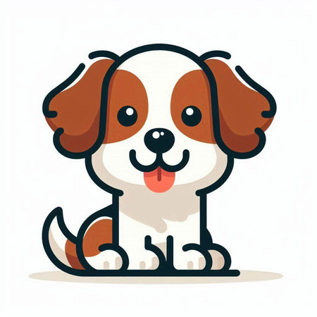 Cute cartoon dog. Vector illustration isolated on a white background.のイラスト素材