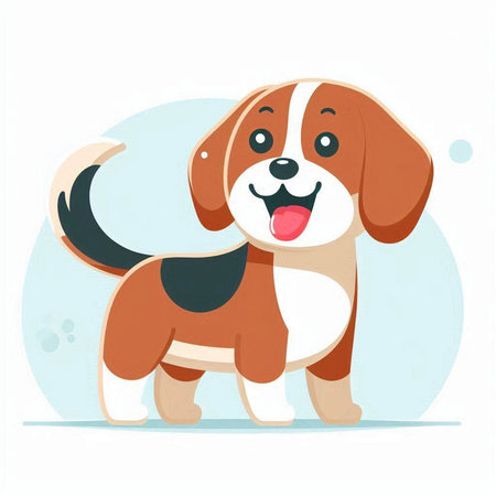 Cute beagle dog vector illustration. Cute cartoon dog.のイラスト素材