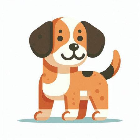 Cute cartoon dog. Vector illustration isolated on a white background.のイラスト素材
