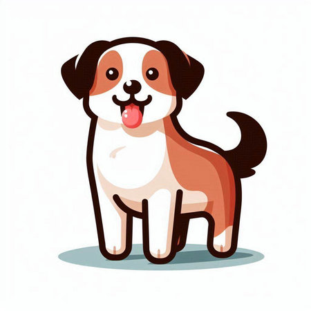 Cute cartoon dog isolated on a white background. Vector illustration.のイラスト素材