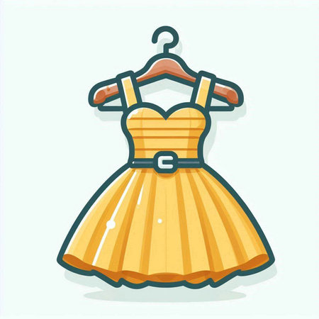 Wedding dress on hanger. Vector illustration in flat styleのイラスト素材