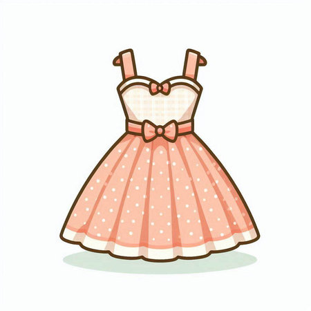Cute cartoon dress. Vector illustration isolated on a white background.のイラスト素材