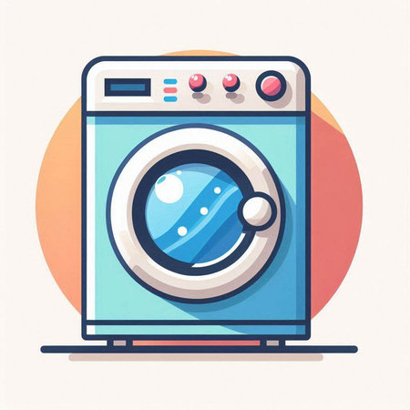 Washing machine icon in flat style. Washing machine vector illustration.のイラスト素材
